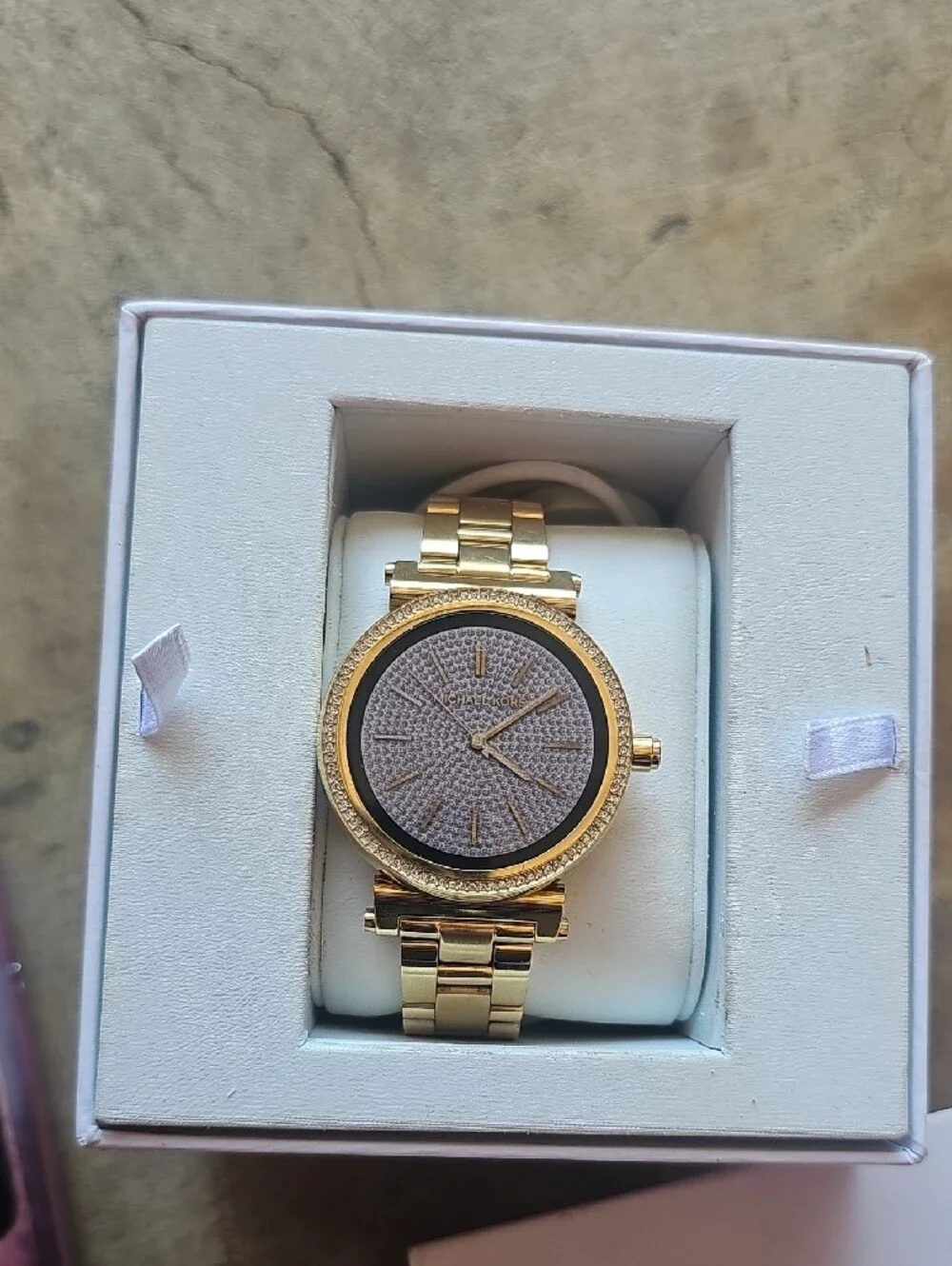 Michael Kors Gold Tone Smartwatch with Rose Gold Accents